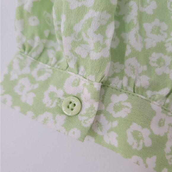 Sophie Rue Floral Print Tie Back Peplum Deep Front V-Neck Blouse Top - Picture 4 of 6